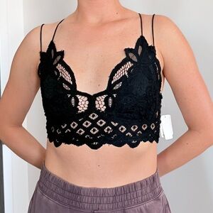 Black Lace Bralette Free People